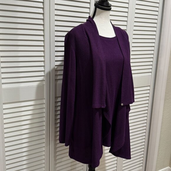 Chico’s Zenergy Purple Cardigan & Camisole Set – Size XL / 16-18 (Chico's 3) - Picture 4 of 13